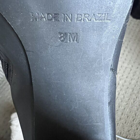 Steve Madden Lourde Black Leather Black Ankle Boot Bootie Square Toe Women 8 M - Picture 15 of 16